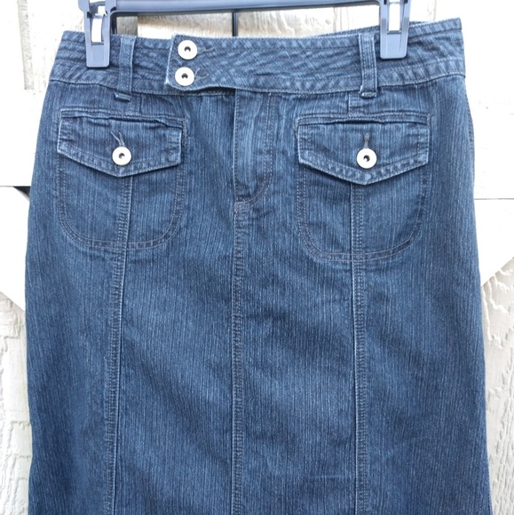 Christopher & Banks Skirts Christopher Banks Dark Blue Jean Long